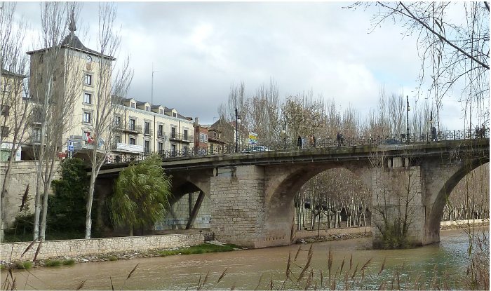 Panorámica del rio Duero y el Ayuntamiento de Aranda de Duero